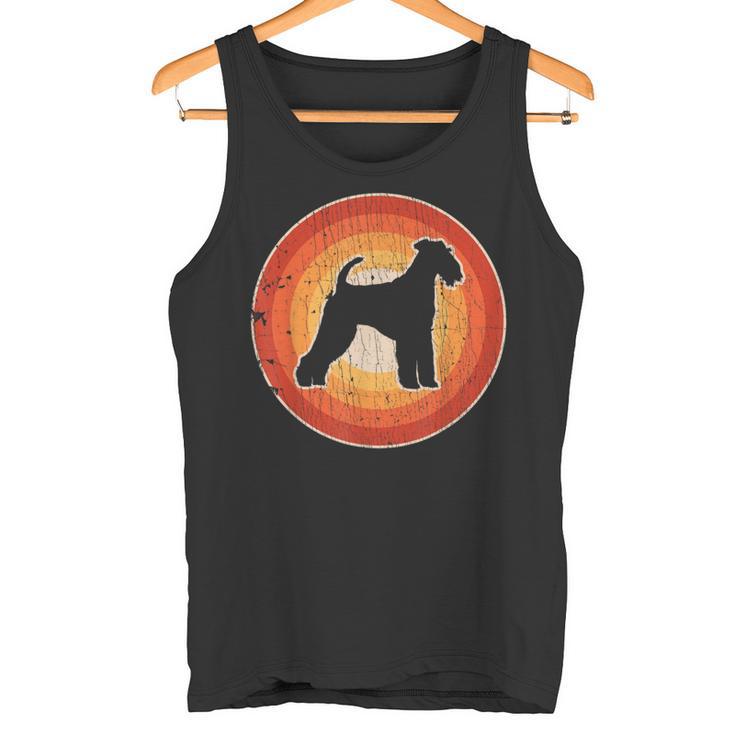 Airedale Terrier Retrointage 60S 70S Sunset Dog Lovers Tank Top