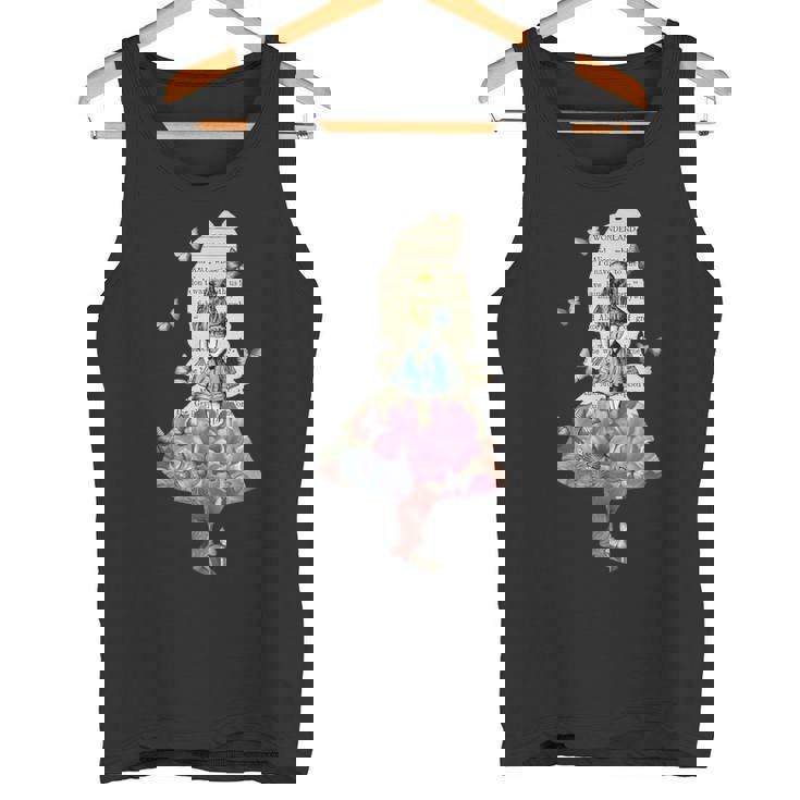 Alice In Wonderland Magical Garden -Intage Book Tank Top