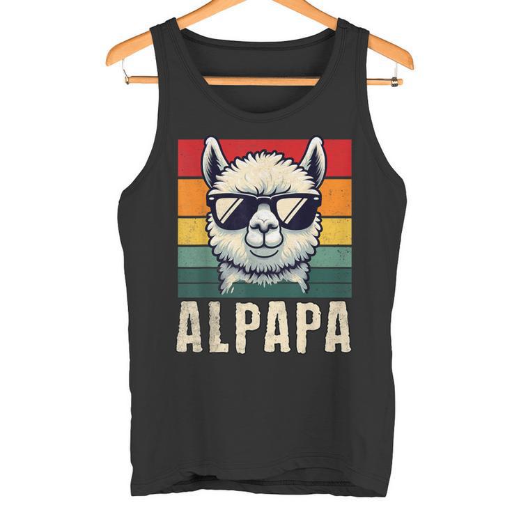 Alpapaatertag Bester Papa Alpaka-Liebhaber Sonnenbrille Tank Top