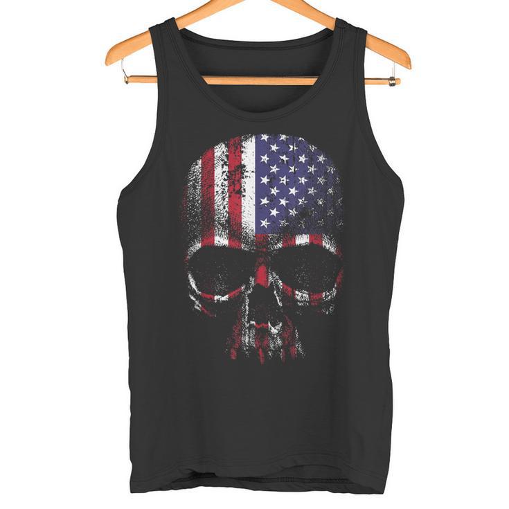 American Flag Usa Us Skull Tank Top