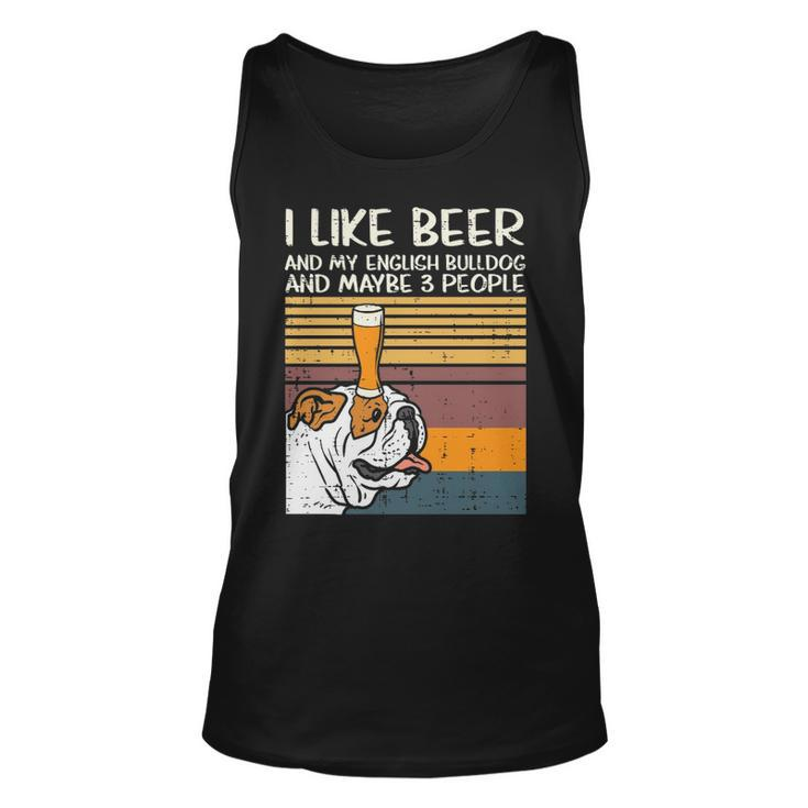 Beer English Bulldog 3 People Drinking Dog Lover Tank Top