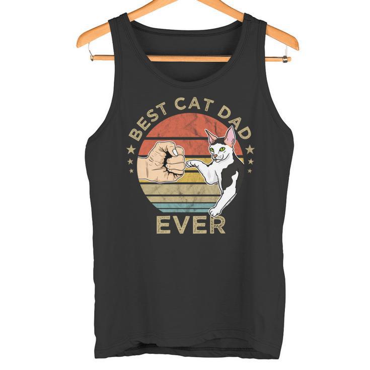 Best Cat Dad Ever Retrointage Katze Katzen Papa Geschenk Tank Top