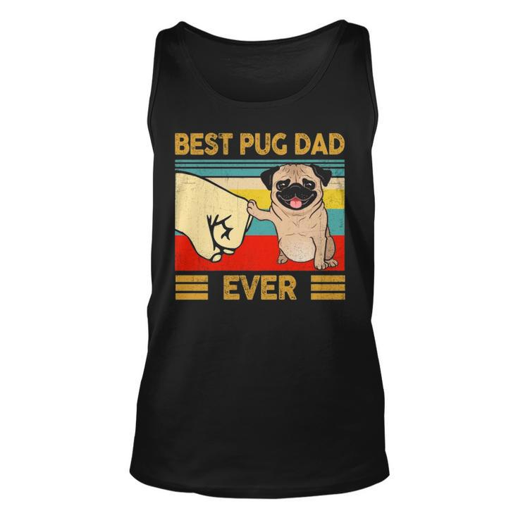 Best Pug Dad Ever Retro Vintage Fun Daddy Father's Day Tank Top