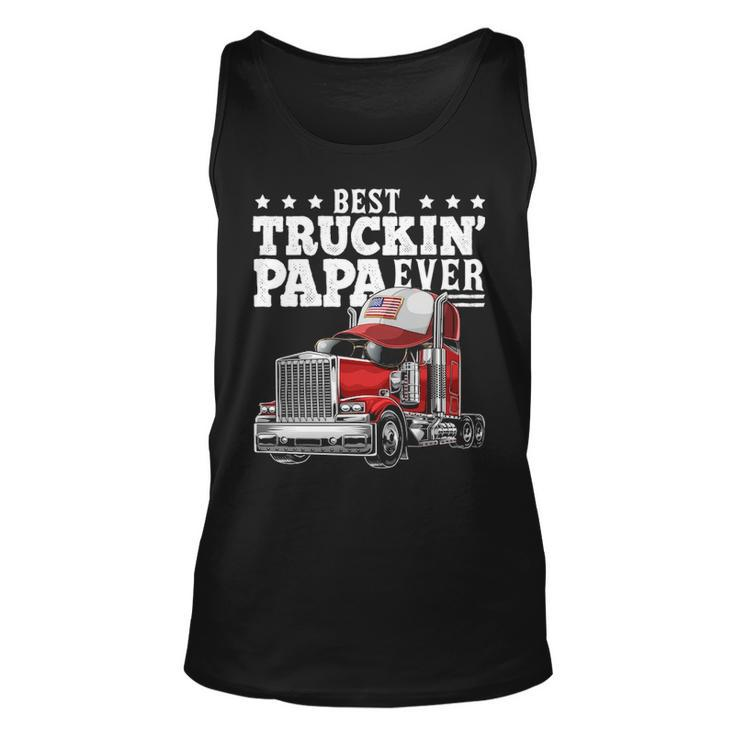 Best Truckin Papa Ever Big Rig Trucker Father's Day Gif Tank Top