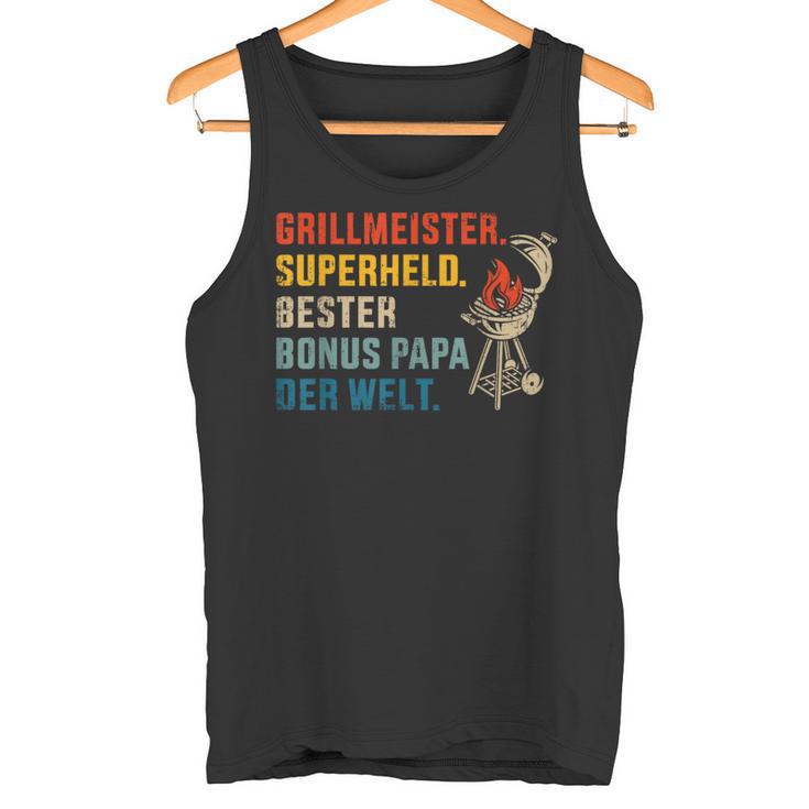 Bester Bonus Papa Superheld Grillmeister Zumatertag Tank Top