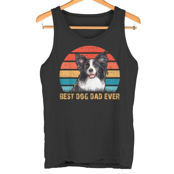 Besthund Papa Allzeit Best Dog Papa Alltimesintage Border Collie Tank Top