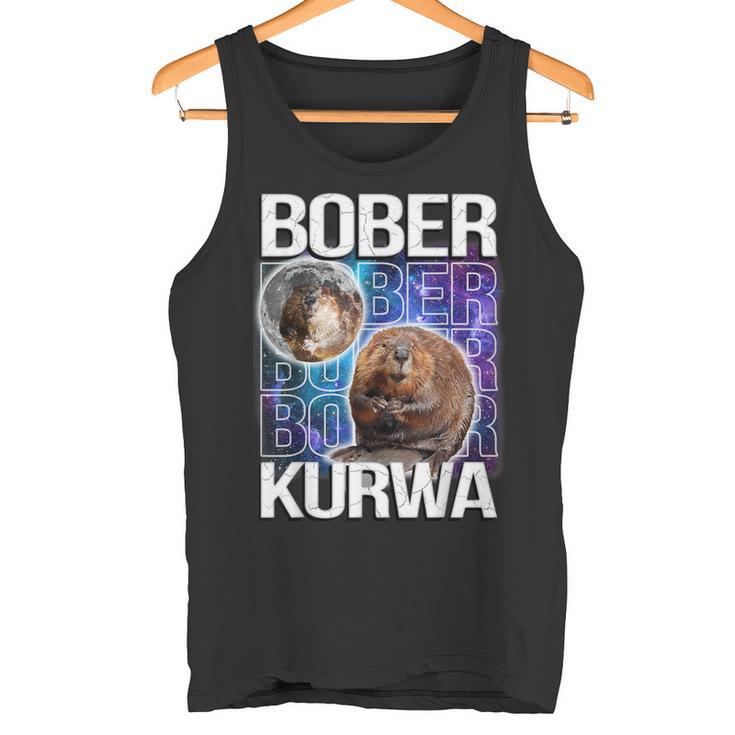 Bober Kurwa Flannelette Meme Galaxy Universe Tank Top