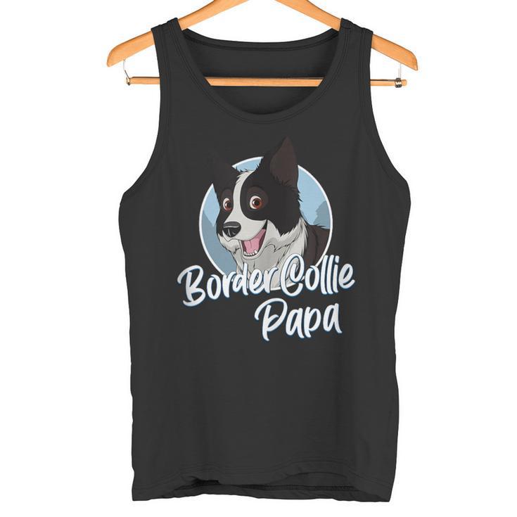 Border Collie Papa Mit Comic Zeichnung Herren Tank Top