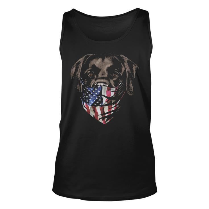 Brown Labrador In Patriotic Usa America Bandana Dog Tank Top