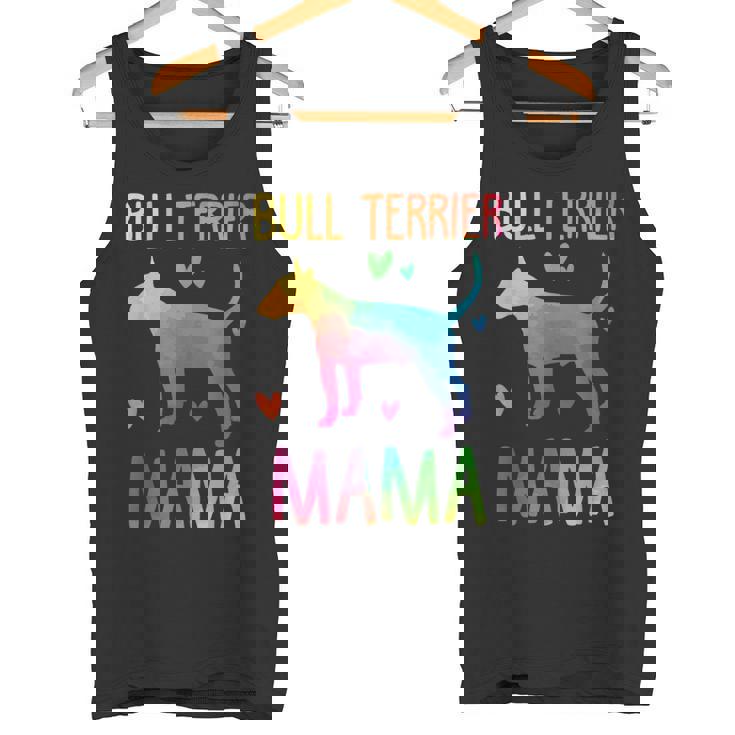 Bull Terrier Mamá Colorido Piel Madre Ama Perros Camiseta sin mangas