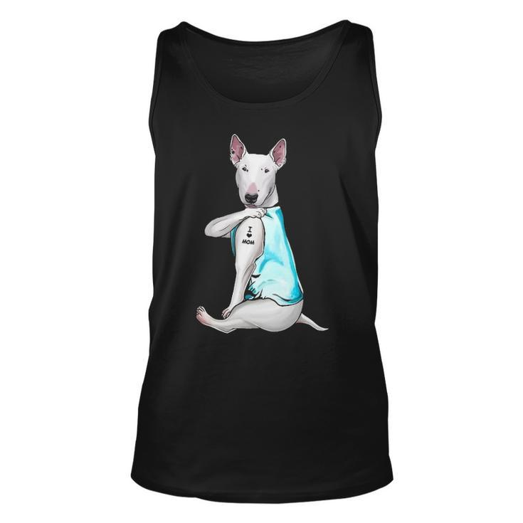 Bull Terrier Tattoos I Love Mom Sitting Mother's Day Tank Top