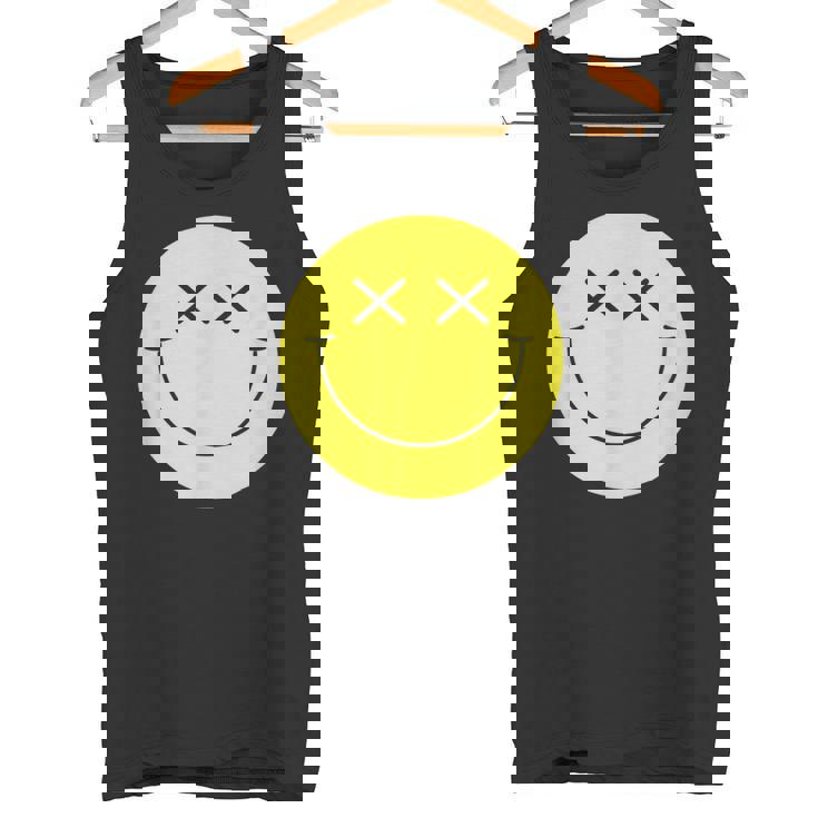 Camisa De Cara Sonriente Amarilla Con Ojos En X Y Cara Sonriente Camiseta sin mangas
