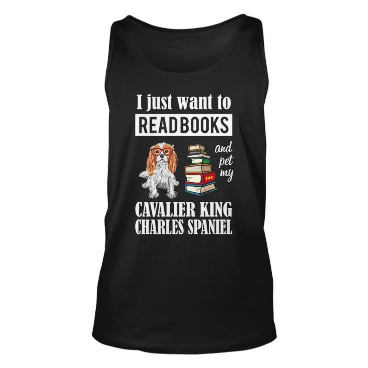 Cavalier King Charles Spaniel Puppy Cute Book Lover Tank Top