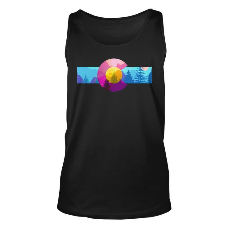 Colorado Flag Mountains Forest Beer League Sports Tank Top