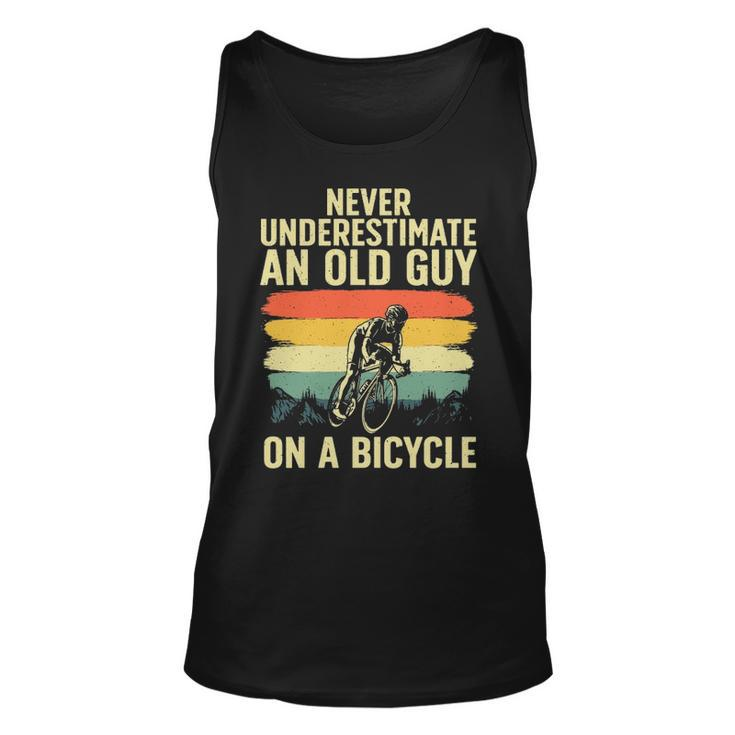 Cool Cycling Art For Men Grandpa Bicycle Riding Cycle Racing Tank Top