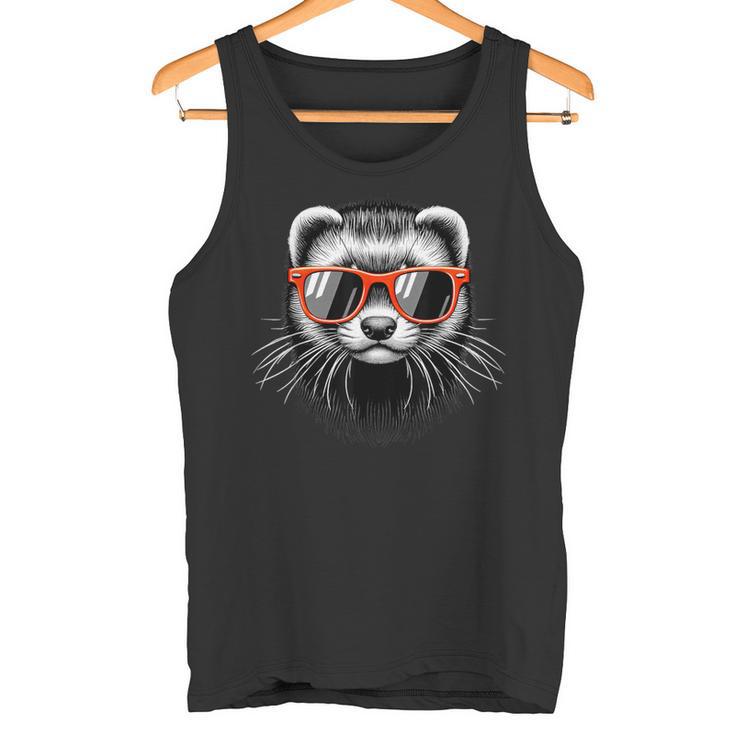 Cooles Frettchen Trägt Sonnenbrille Grafikkunst Tank Top