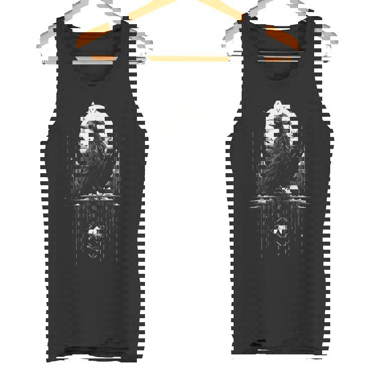 Cuervo Cuervo Pájaro Oscuro Brujería Presagios Camiseta sin mangas