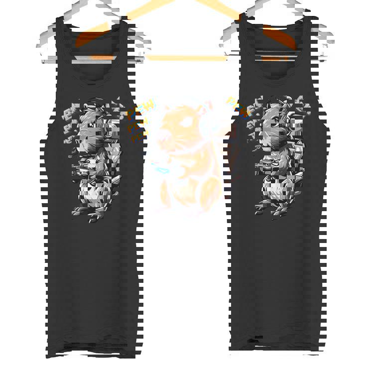 Cute Gaming Capybara Pewideojuego Gráfico Hombres Niños Niñas Camiseta sin mangas