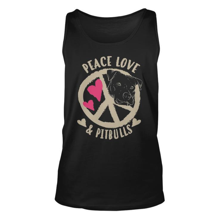 Cute Peace Love & Pitbulls Men And Women Tank Top