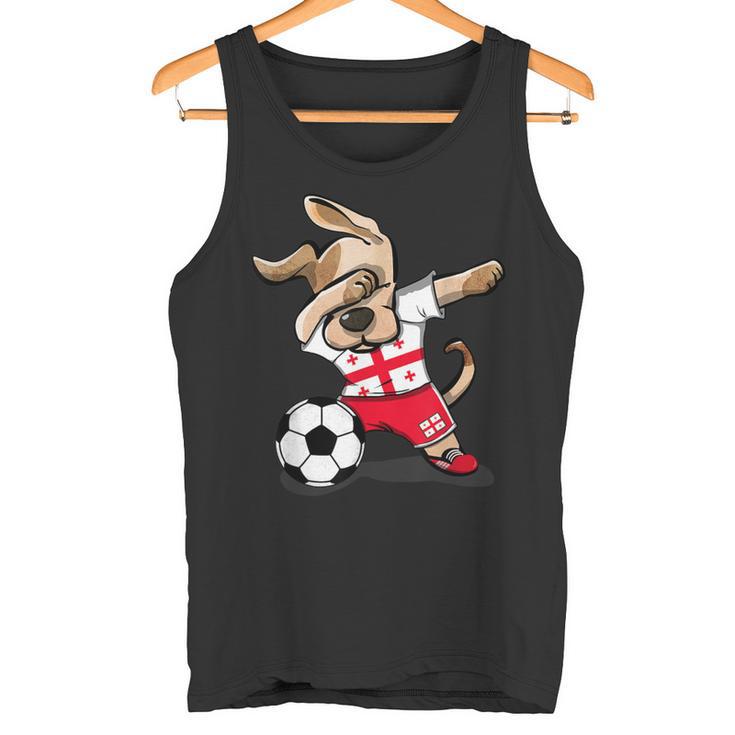 Dabbing Dog Georgia Football Georgian Flag Football Tank Top