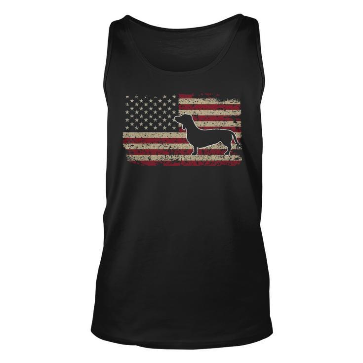 Dachshund America Flag Patriotic Weiner Dog Tank Top