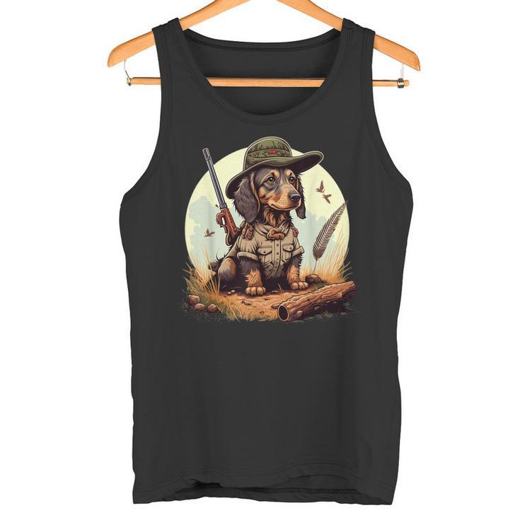 Dachshund Hunter On Dachshund Game Hunting Tank Top