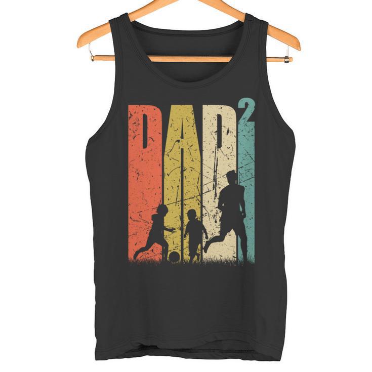 Dad Hoch 2Ater Zwei Papa Mit Son Football Tank Top