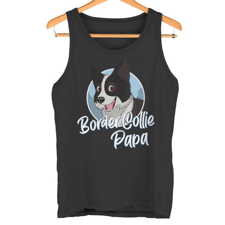 Damen Border Collie Papa Mit Comic Zeichnung Herren Mit-Ausschnitt Tank Top