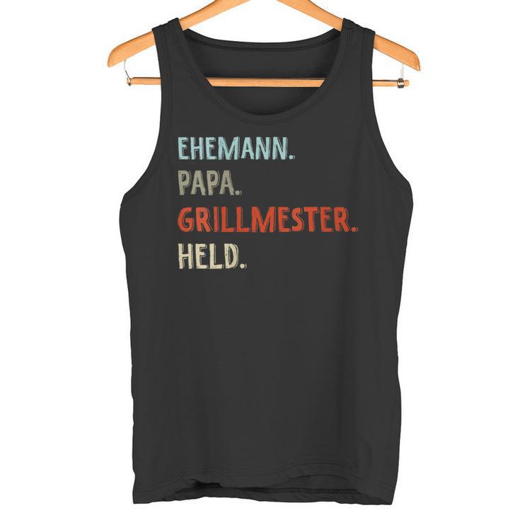 Damen Lustige Idee Zumatertag Ehemann Papa Grillmester Held Mit-Ausschnitt Tank Top