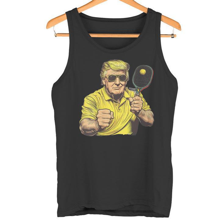 Damen Lustiges Trump-Spiel Pickleballatertag Papa Weihnachten Mit-Ausschnitt Tank Top