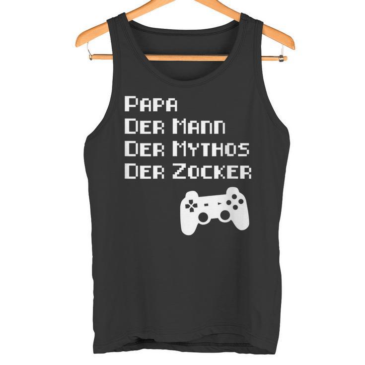 Damen Papa Zockerater Gamer Geburtstag Spruch Lustig Geschenk Mit-Ausschnitt Tank Top