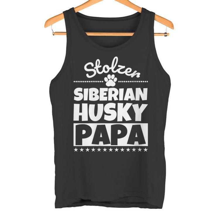 Damen Stolzer Siberian Husky Papa Mit-Ausschnitt Tank Top