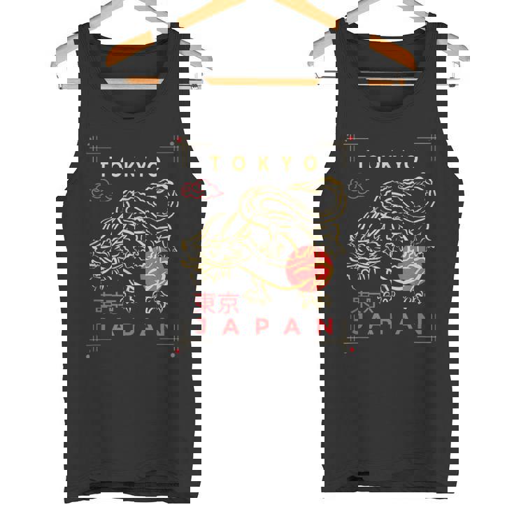 Dragón De Fuego Con Tokio Japonés Signo De Japón -Tokio Fan Camiseta sin mangas