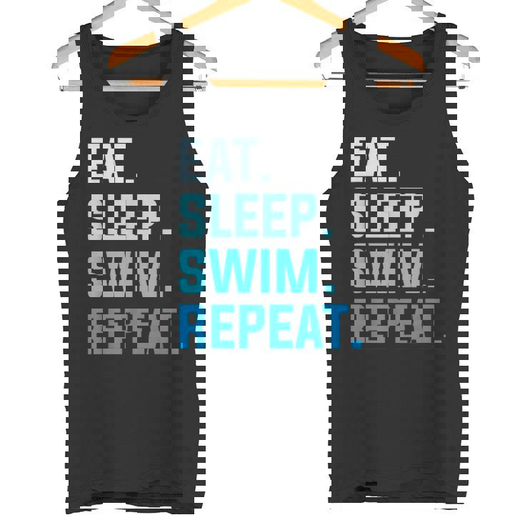 Eat Sleep Swim Repeat Natación Camiseta sin mangas