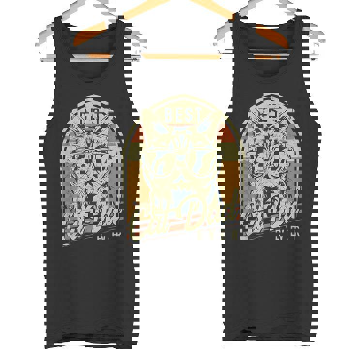 El Mejor Padre Gatuno Día Del Padre Retro Cat Lover Camiseta sin mangas