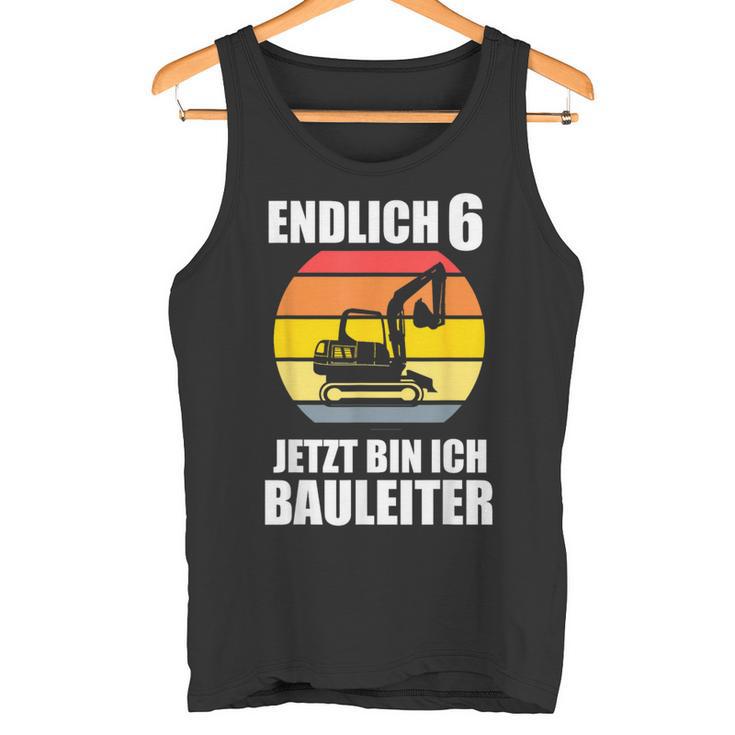 Endlich 6 Builder 6Th Birthday Digger Tank Top