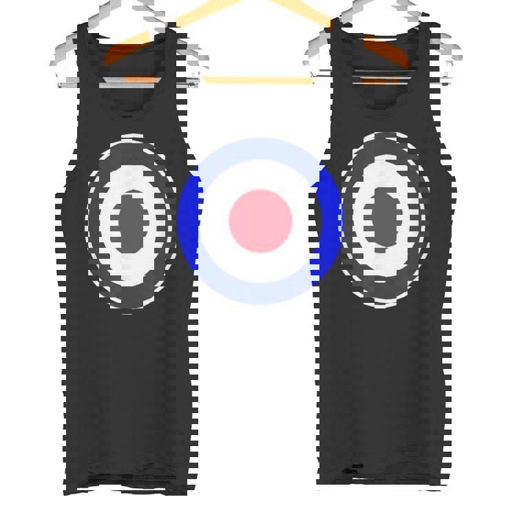 Estilo Retro Diseño De Círculos Rojo Blanco Azul Y Blanco Camiseta sin mangas