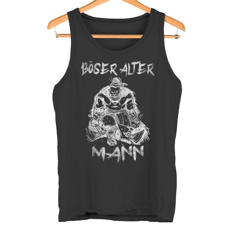 Evil Old Maniking Skull Dad Grandpa Skull Tank Top