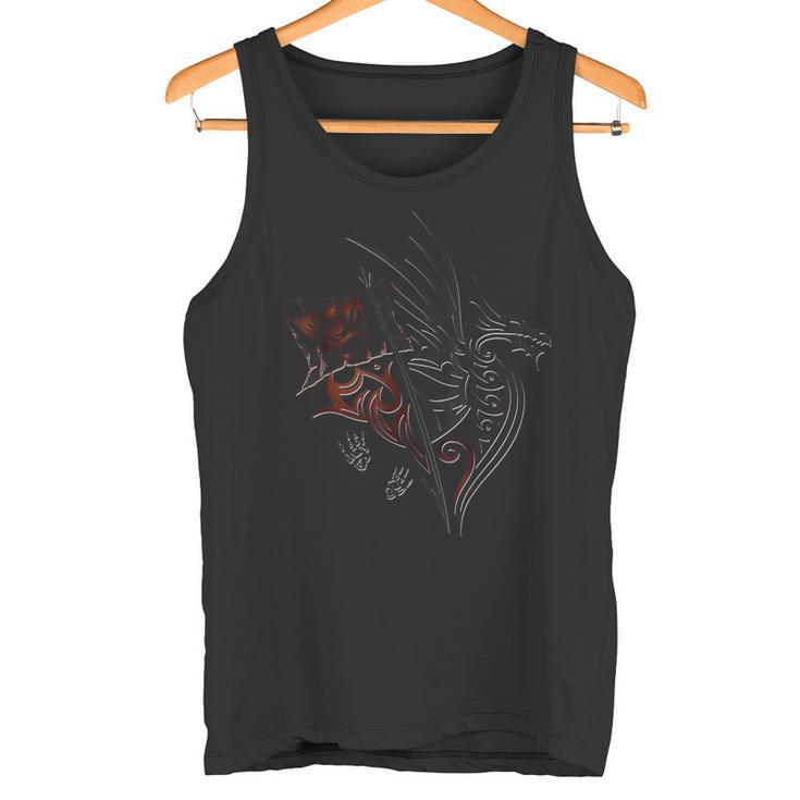 Fantasy Dragon Wings Flag Dragon Tribal Tattoo Tank Top