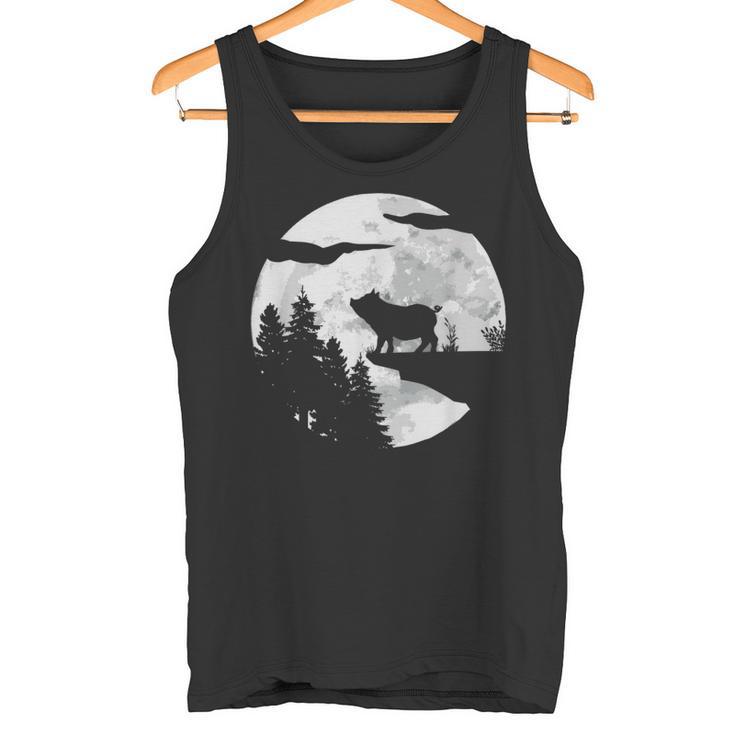 Farmers Pig Full Moon Piglet Pig Tank Top