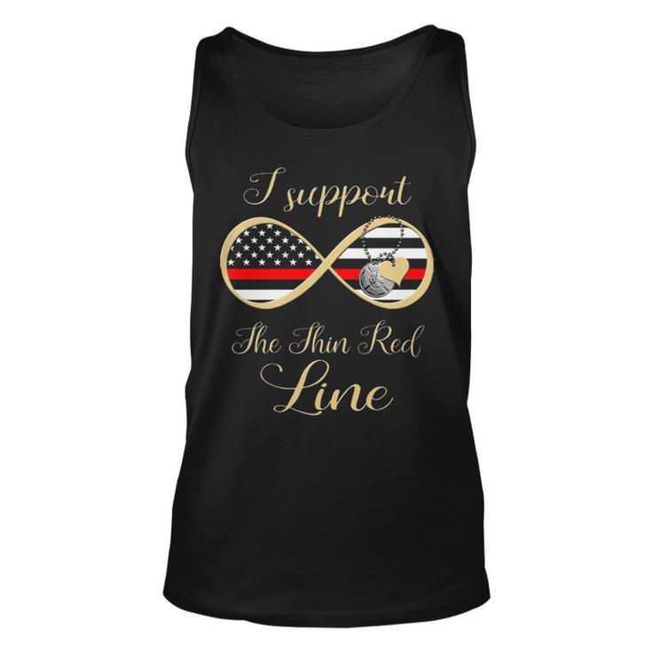 Firefighter I Support The Thin Red Line Tank Top