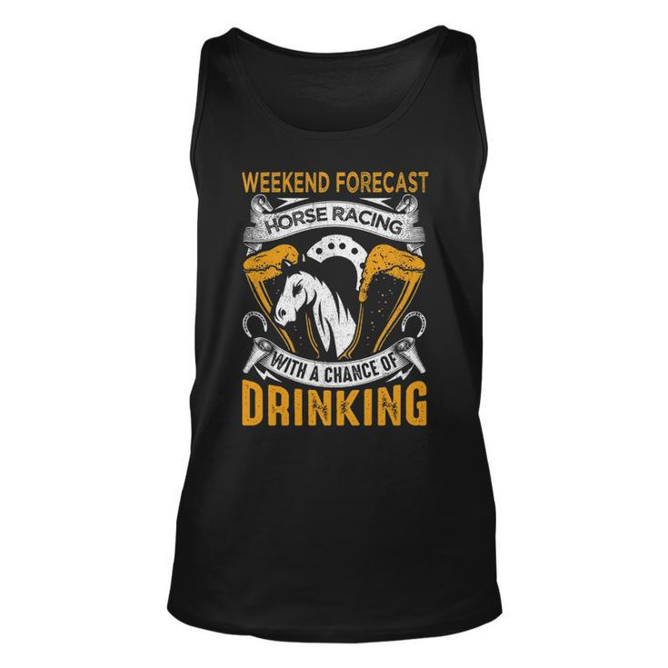 Weekend Forecast Horse Racing Track Derby Fathers Day Tank Top