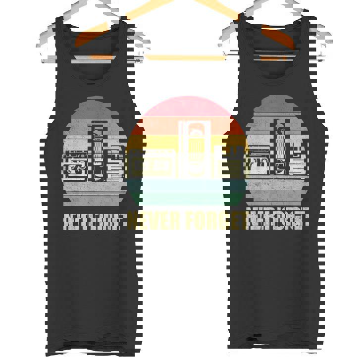 Never Forget Audio Cassette 70S 80S 90S  Camiseta sin mangas