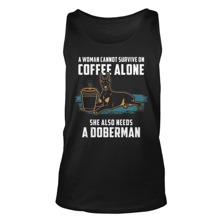 Doberman Mom Coffee And Dog Doberman Tank Top