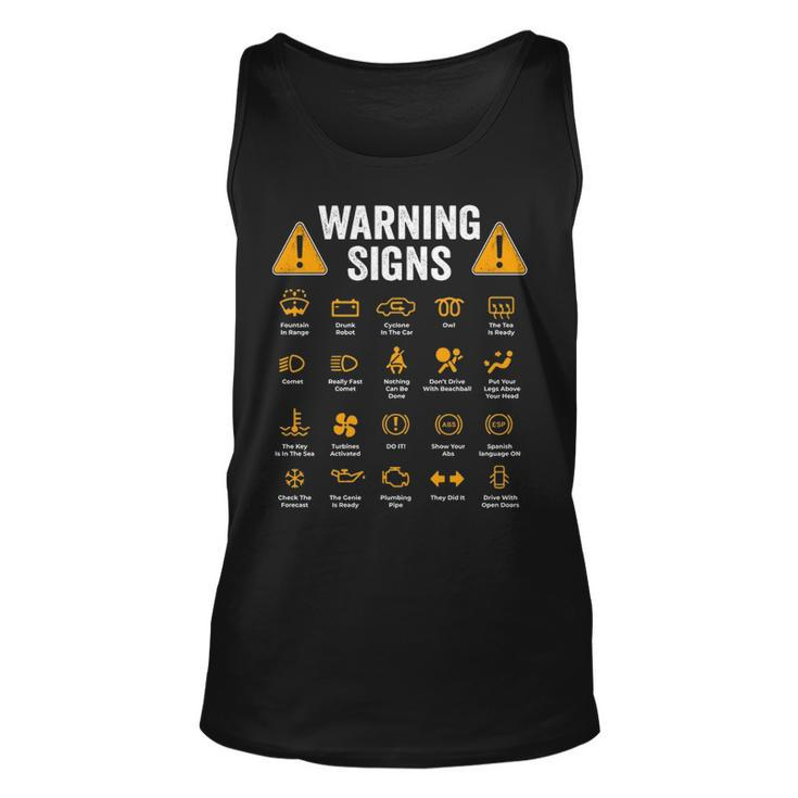 Driving Warning Signs 101 Auto Mechanic Driver Tank Top