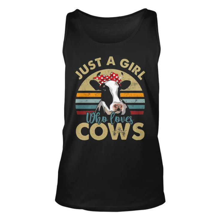 I'm Just A Girl Who Loves Cows Cow Farmer Farm Tank Top