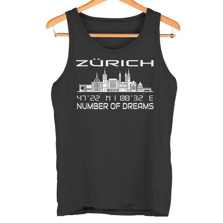 With Gps Coordinates Geography Switzerland Home City Of Zurich Tank Top