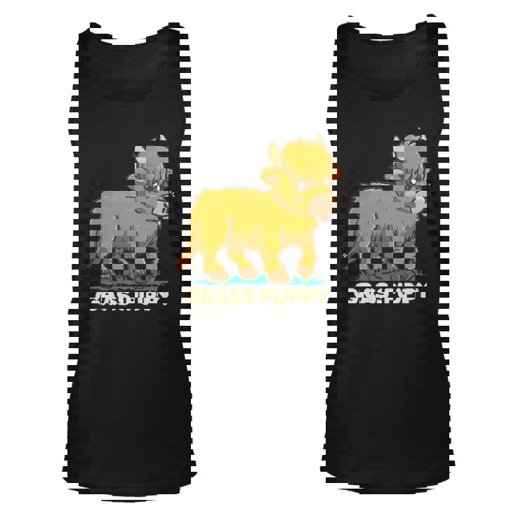 Grass Puppy Alternative Animal Name Scottish Highland Cow Tank Top