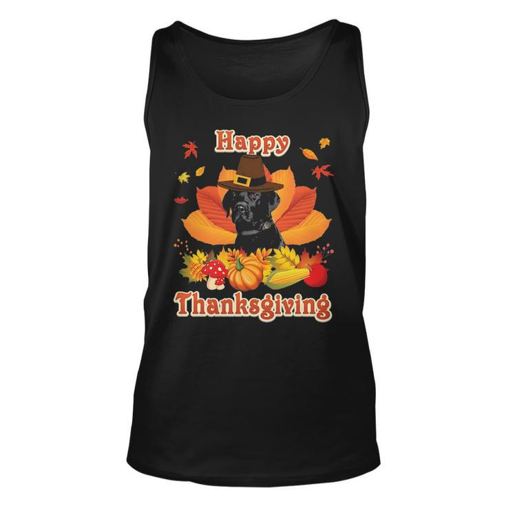 Happy Thanksgiving Black Labrador Dog I'm Thankful For My Tank Top