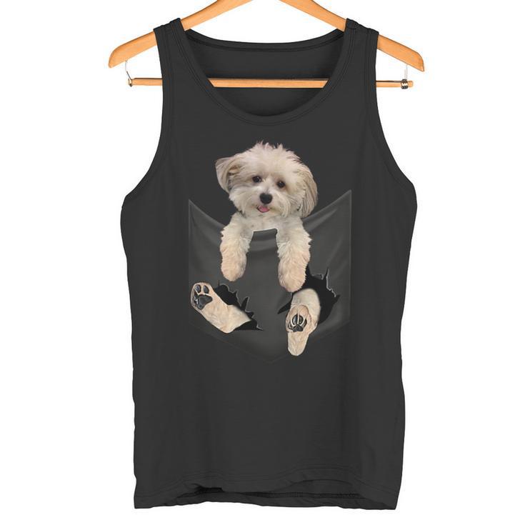 Havanese Dog In Pocket Havanezer Puppy Tank Top